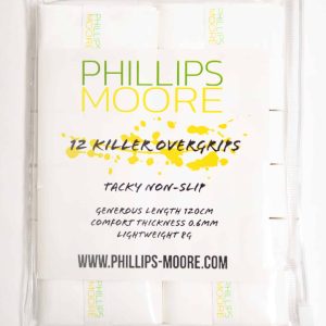 12 Pack Phillips-Moore Tacky Non-Slip Sweat Absorbing Overgrips