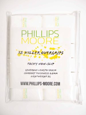 12 Pack Phillips-Moore Tacky Non-Slip Sweat Absorbing Overgrips